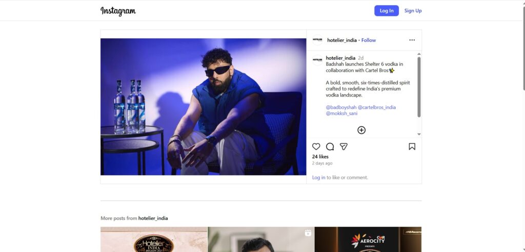 Shelter 6 vodka launch by Badshah featuring Russian distilled vodka for India