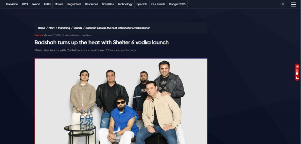 Shelter 6 vodka launch by Badshah featuring Russian distilled vodka for India