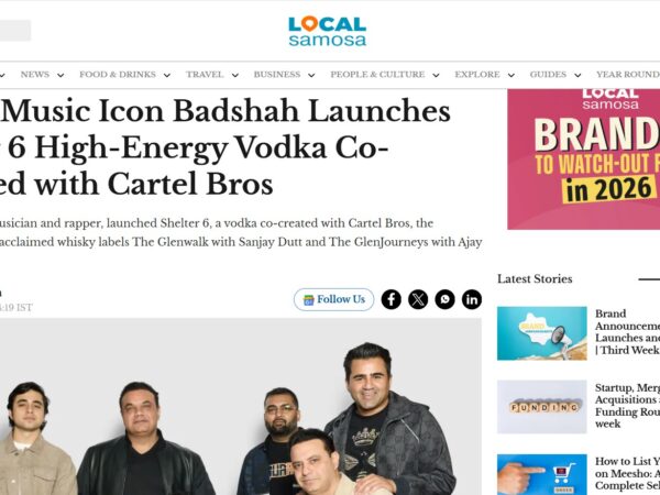 Global Music Icon Badshah Launches Shelter 6 High-Energy Vodka Co-Founded with Cartel Bros