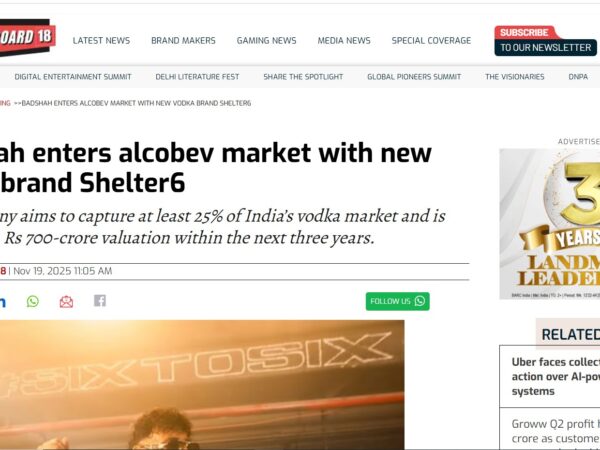 Badshah enters alcobev market with new vodka brand Shelter 6